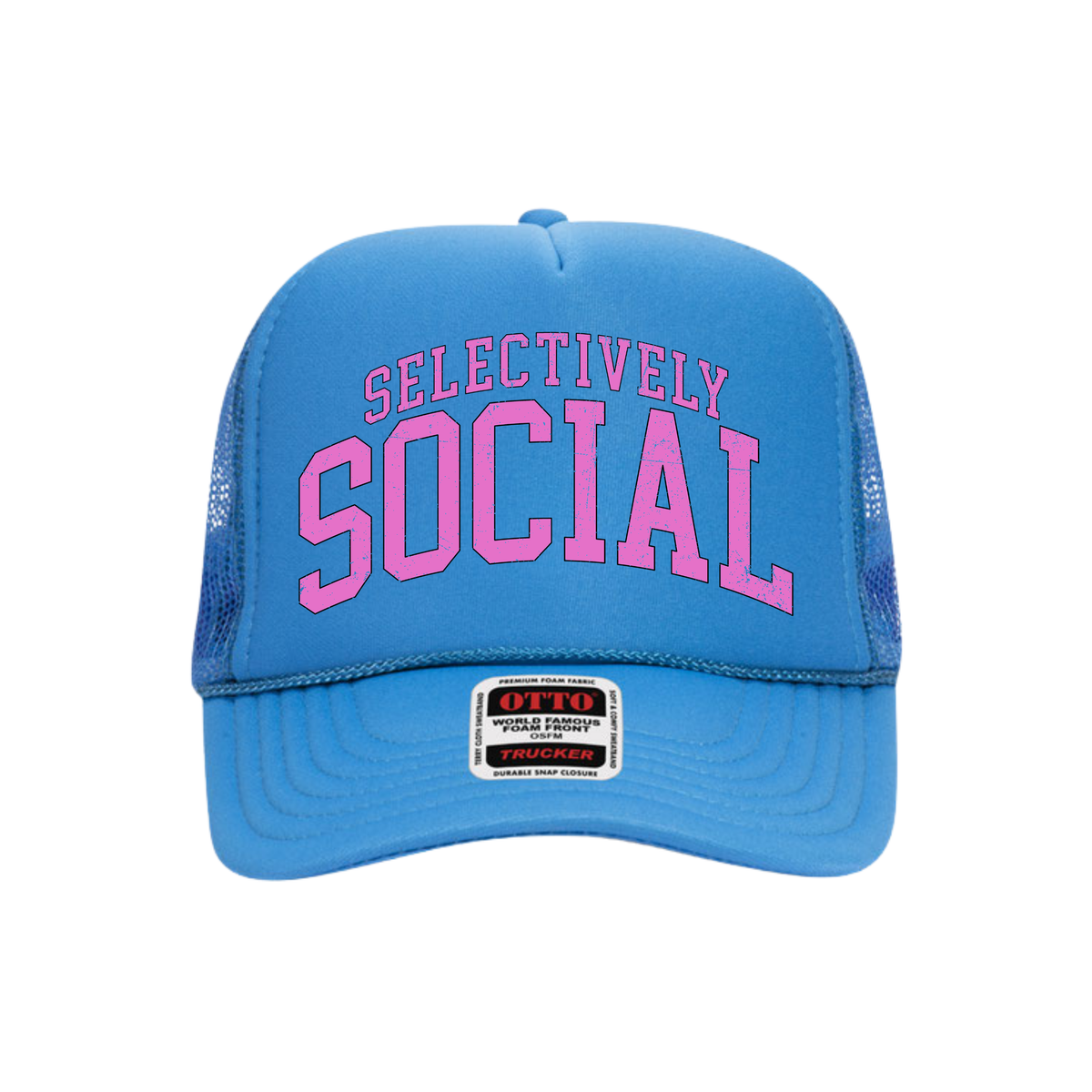 Selectively Social Trucker Hat - Neon Blue (Pre-order)