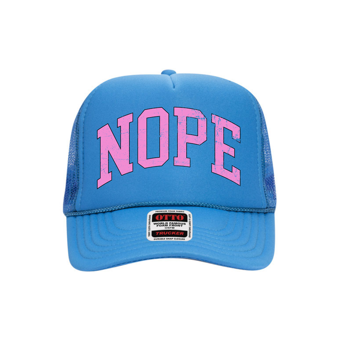 Nope Trucker Hat - Neon Blue (Pre-order)