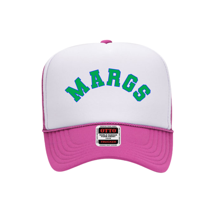 Margs Trucker Hat - Hot Pink + White (Pre-order)