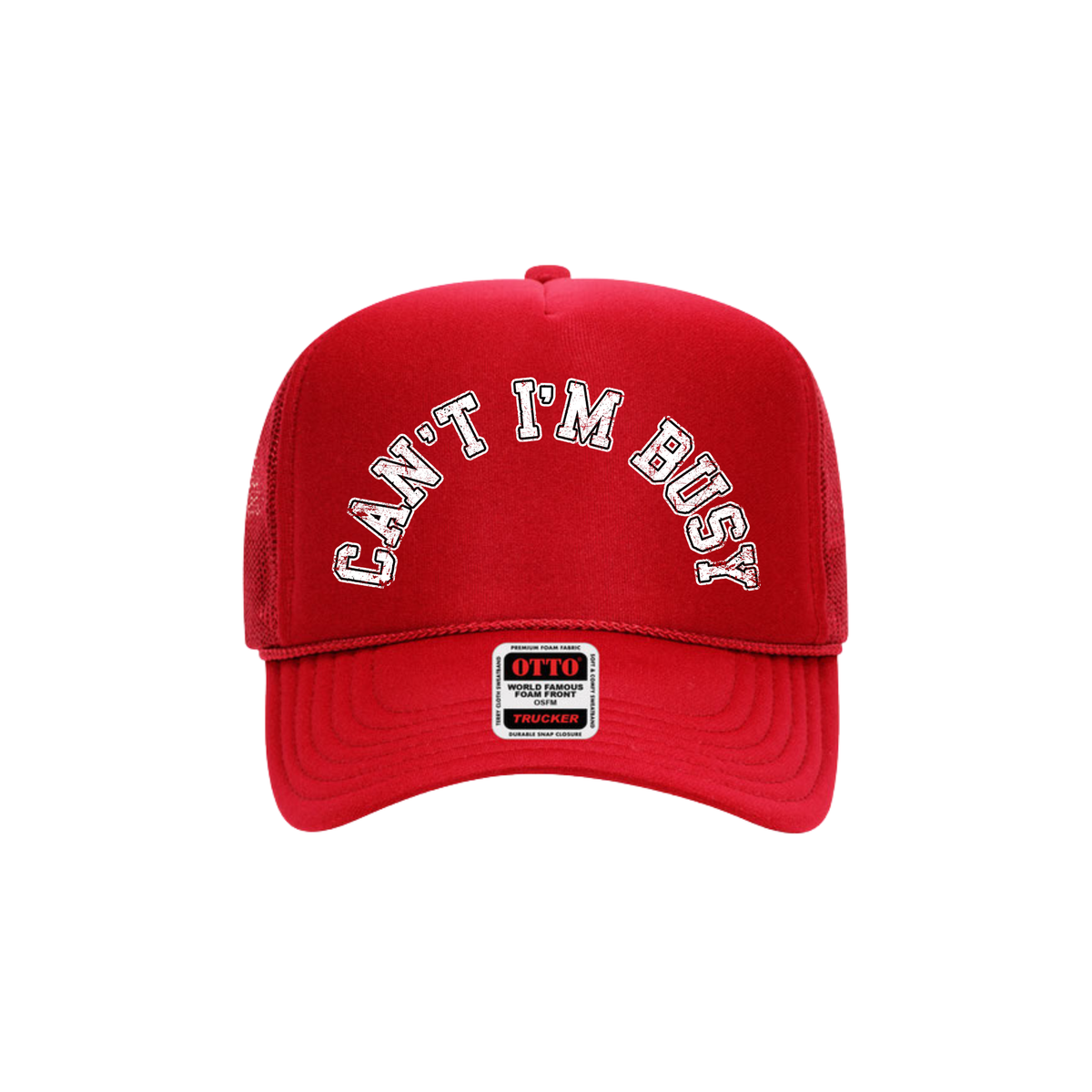 Can't I'm Busy Trucker Hat - Red (Pre-order)