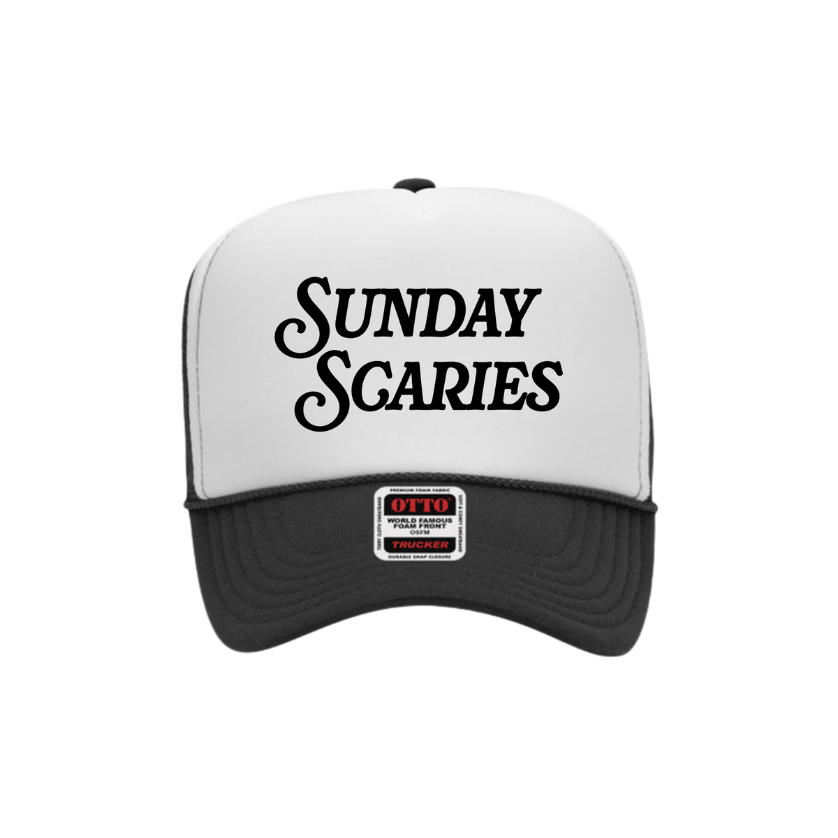 Sunday Scaries Trucker Hat - Black + White (Pre-order)