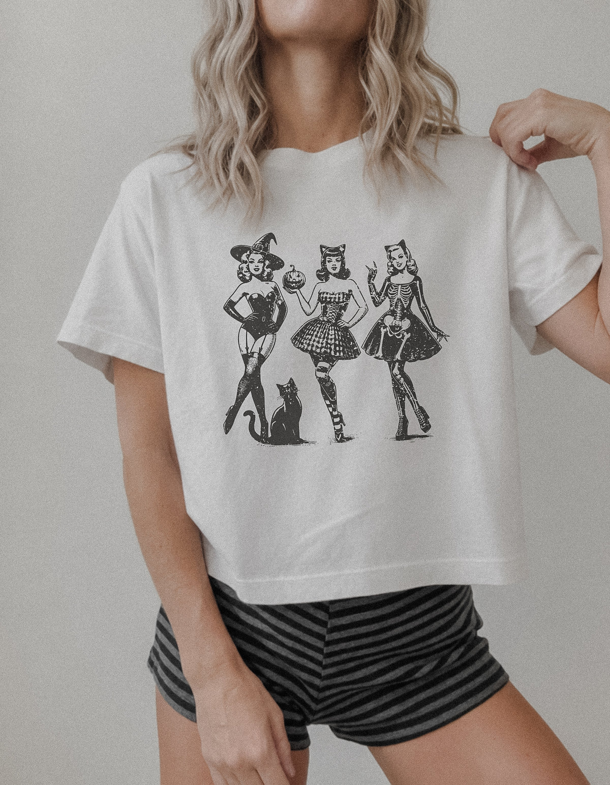 Halloween Witches Boxy Crop Tee