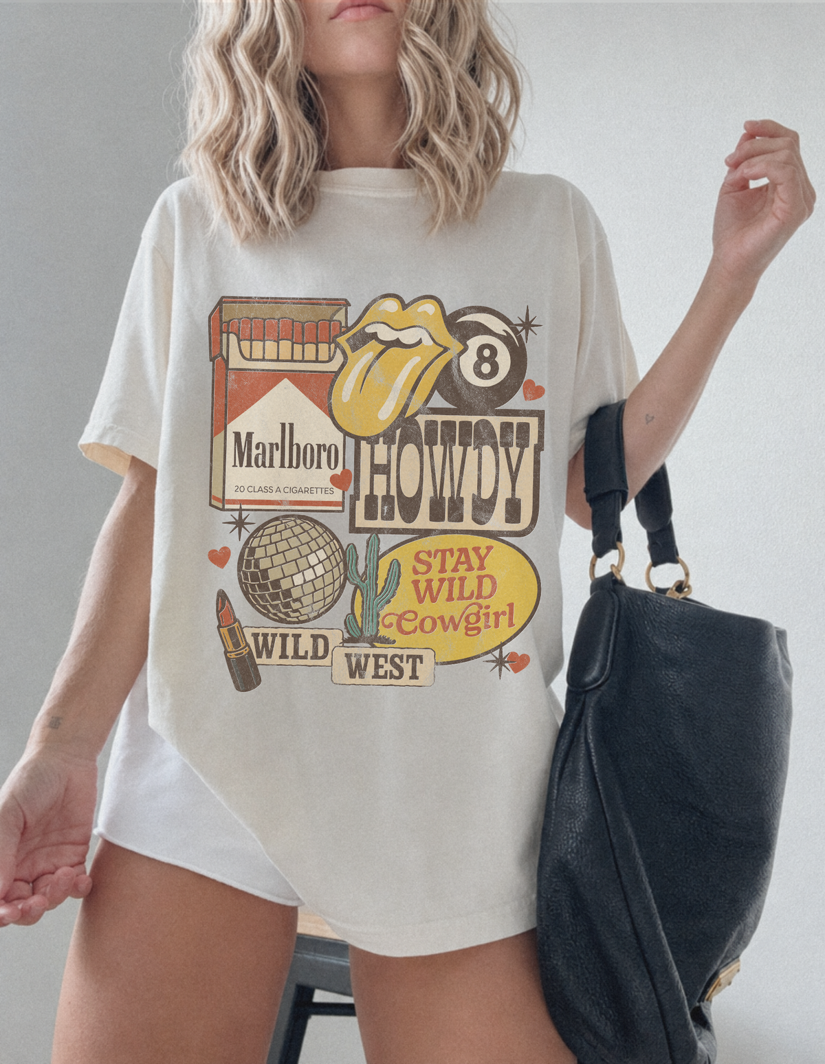 Howdy Cowgirl Collage Tee