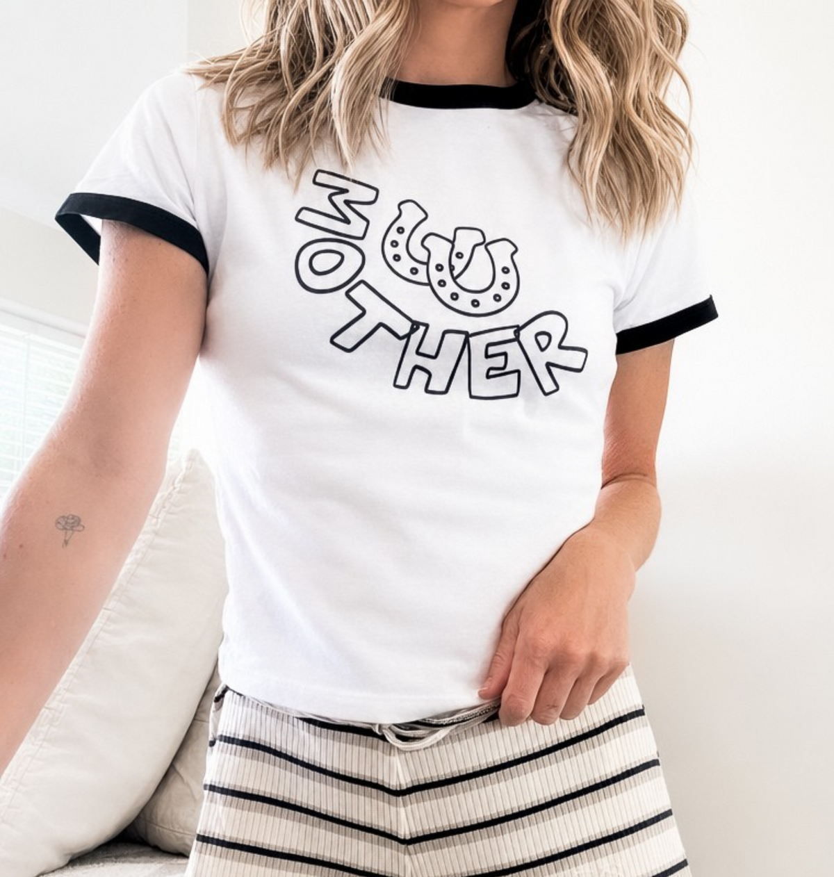 Mother Horseshoe Ringer Tee