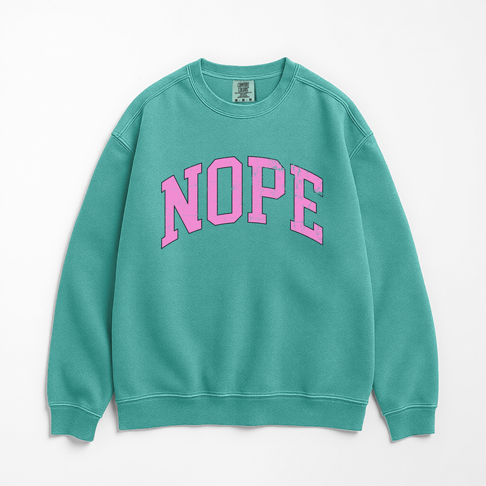 Nope Sweatshirt - Seafoam