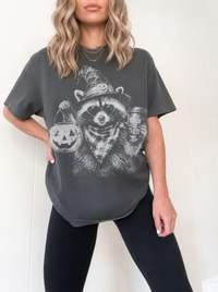 Raccoon Trick-or-Treat Halloween Tee