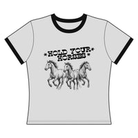 Hold Your Horses Ringer Crop Tee