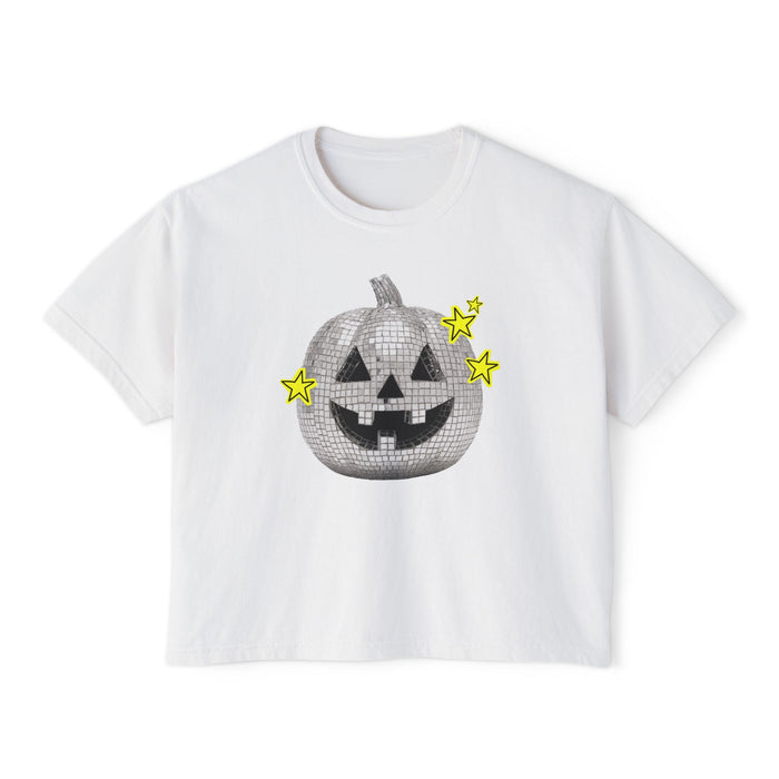 Pumpkin Disco Boxy Crop Tee