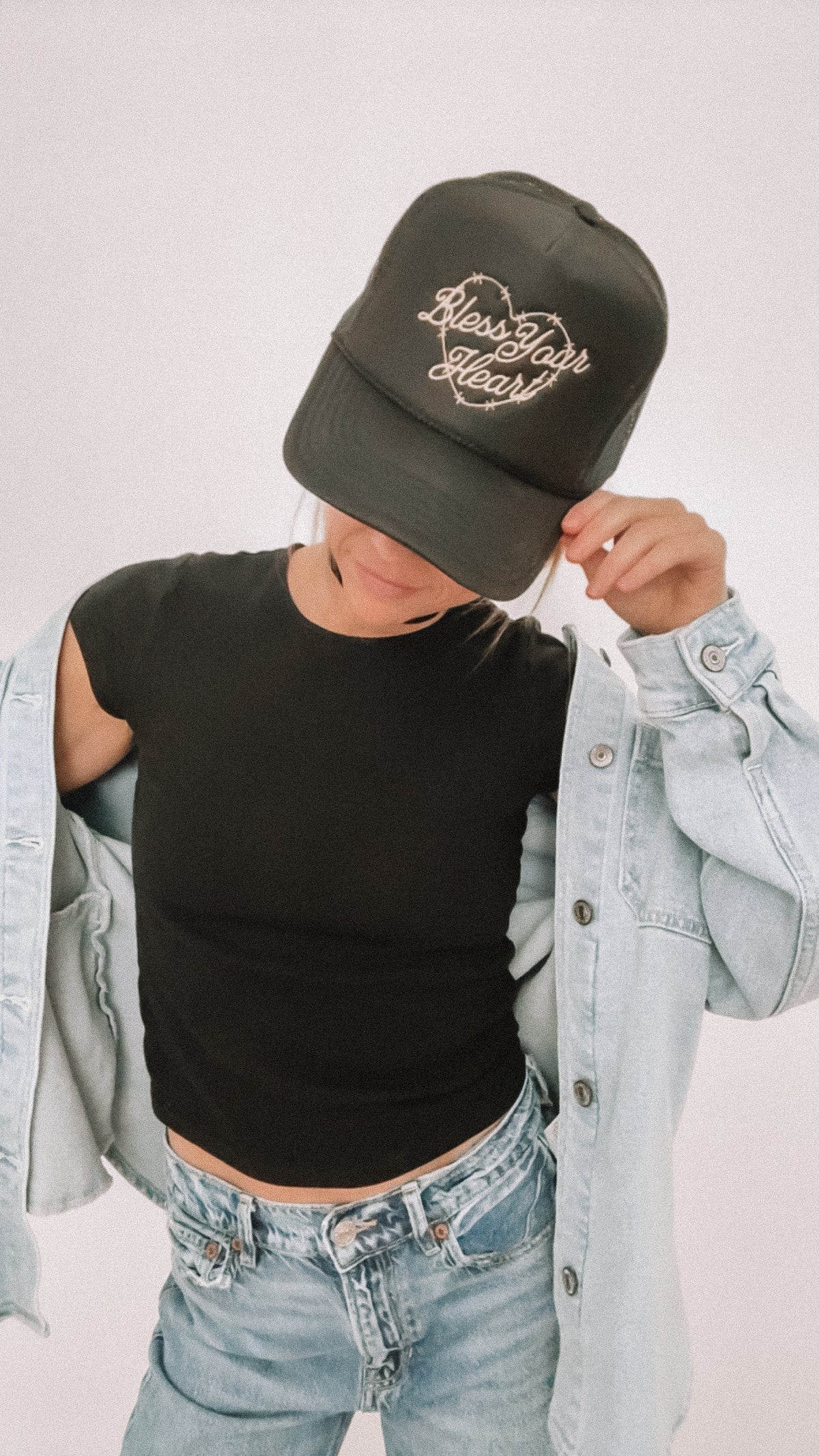 Bless Your Heart Trucker Hat - Black