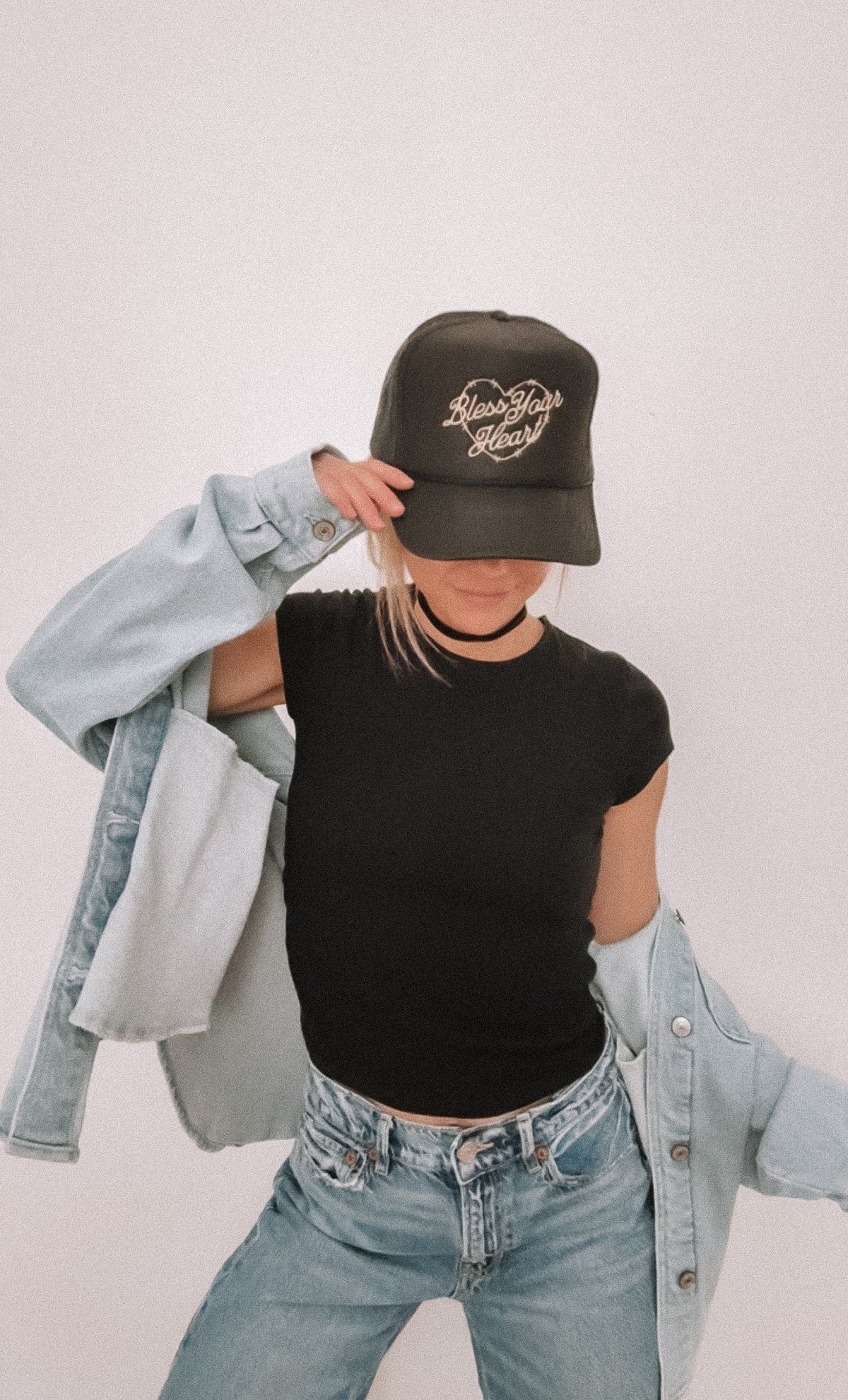 Bless Your Heart Trucker Hat - Black