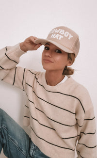 Cowboy Hat Trucker Hat - Tan
