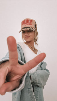 American Dream Trucker Hat - Tan + Camo