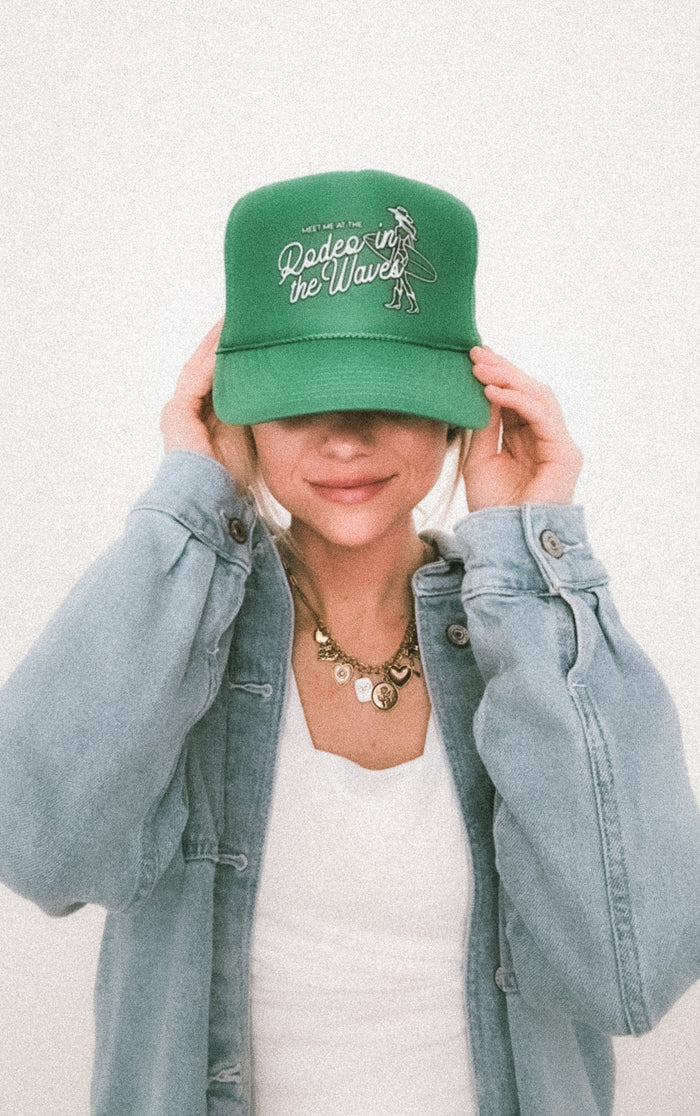 Rodeo in the Waves Trucker Hat - Kelly Green