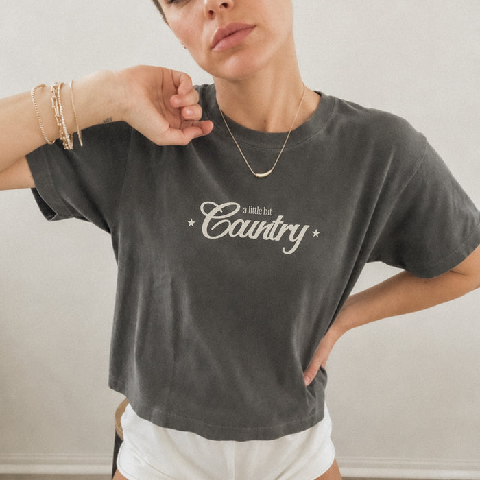 A Little Bit Country Boxy Crop Tee