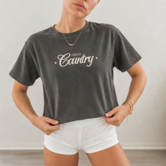A Little Bit Country Boxy Crop Tee