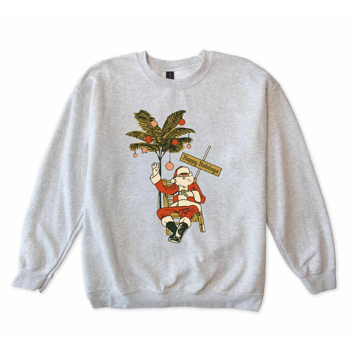 Happy Holidays Santa Palm Sweatshirt
