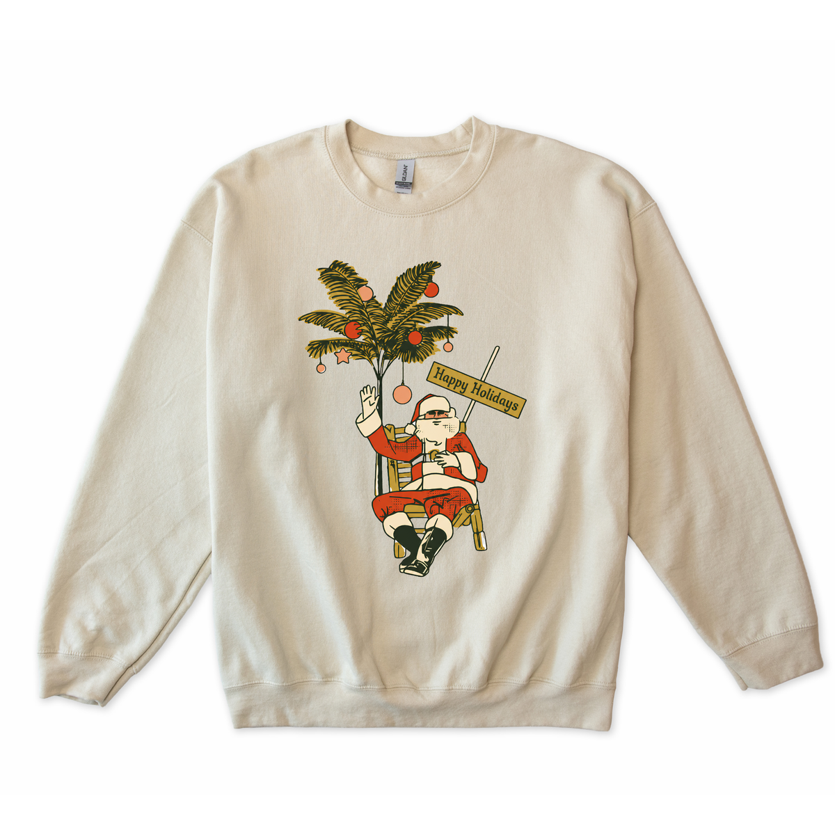 Happy Holidays Santa Palm Sweatshirt