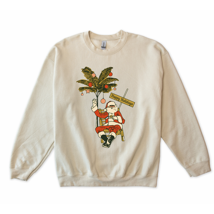 Happy Holidays Santa Palm Sweatshirt