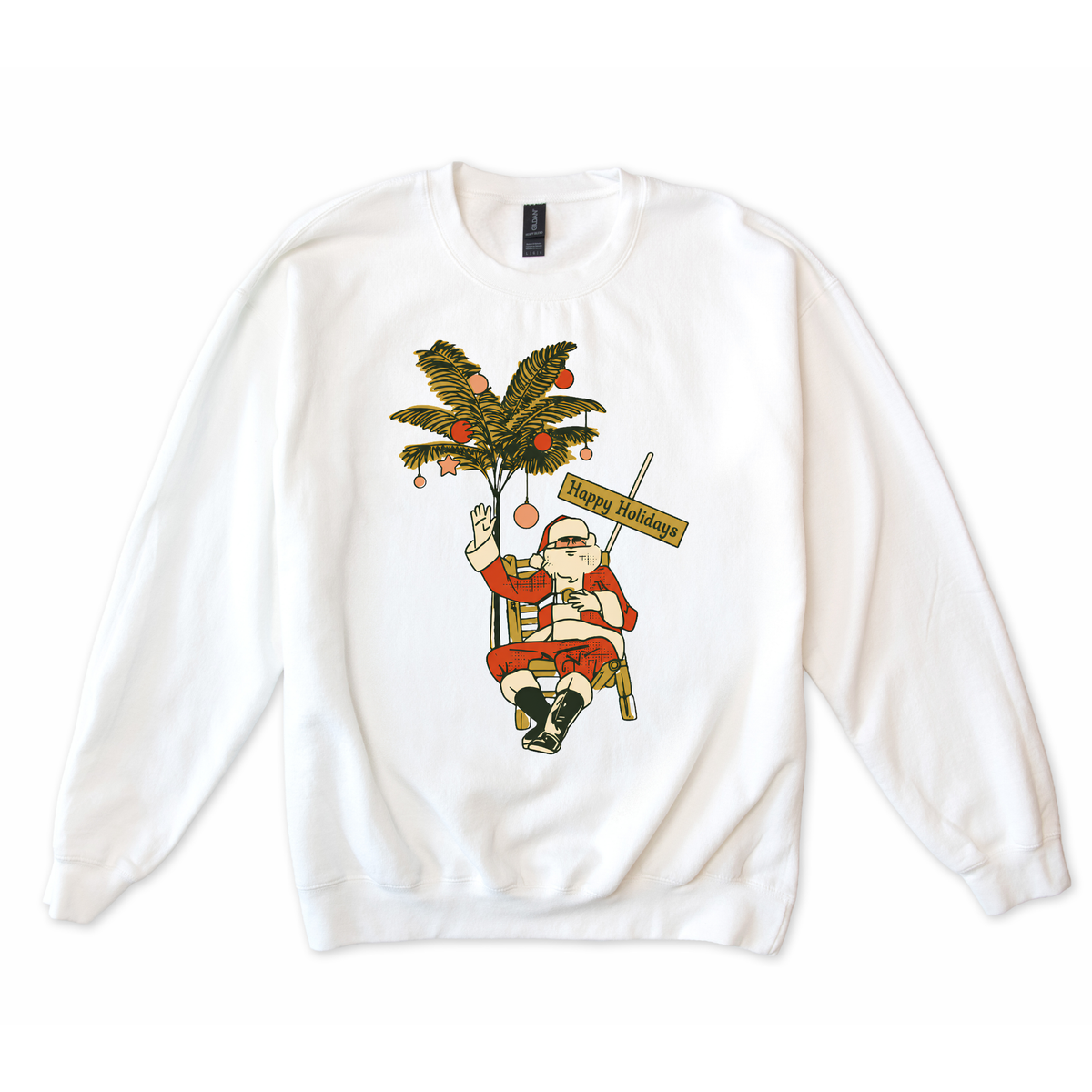 Happy Holidays Santa Palm Sweatshirt