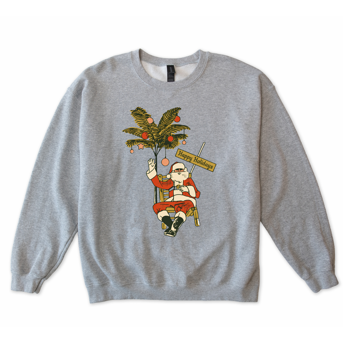 Happy Holidays Santa Palm Sweatshirt