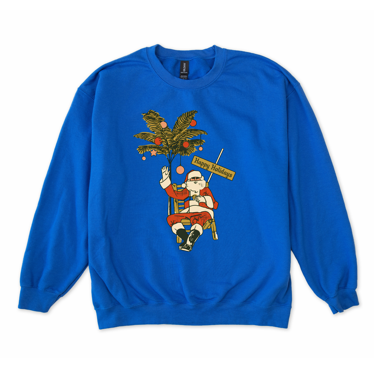 Happy Holidays Santa Palm Sweatshirt