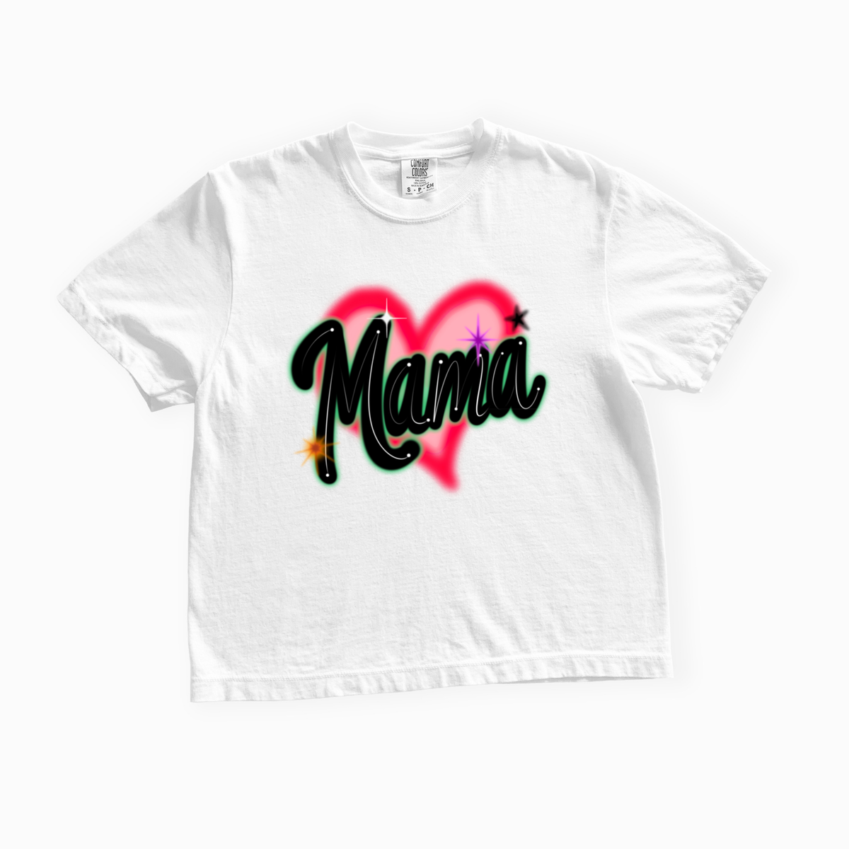 Mama Airbrush Crop Boxy Tee