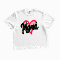 Mama Airbrush Crop Boxy Tee