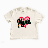 Mama Airbrush Crop Boxy Tee
