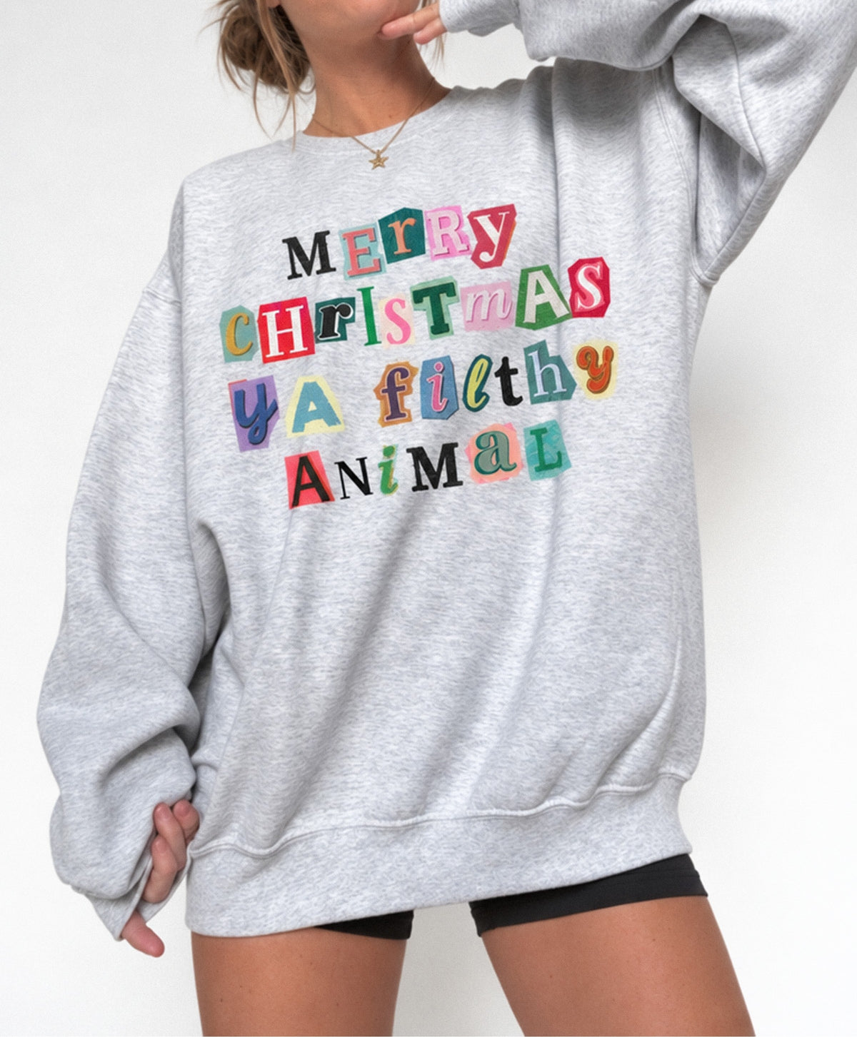 Merry Christmas Ya Filthy Animal Crewneck