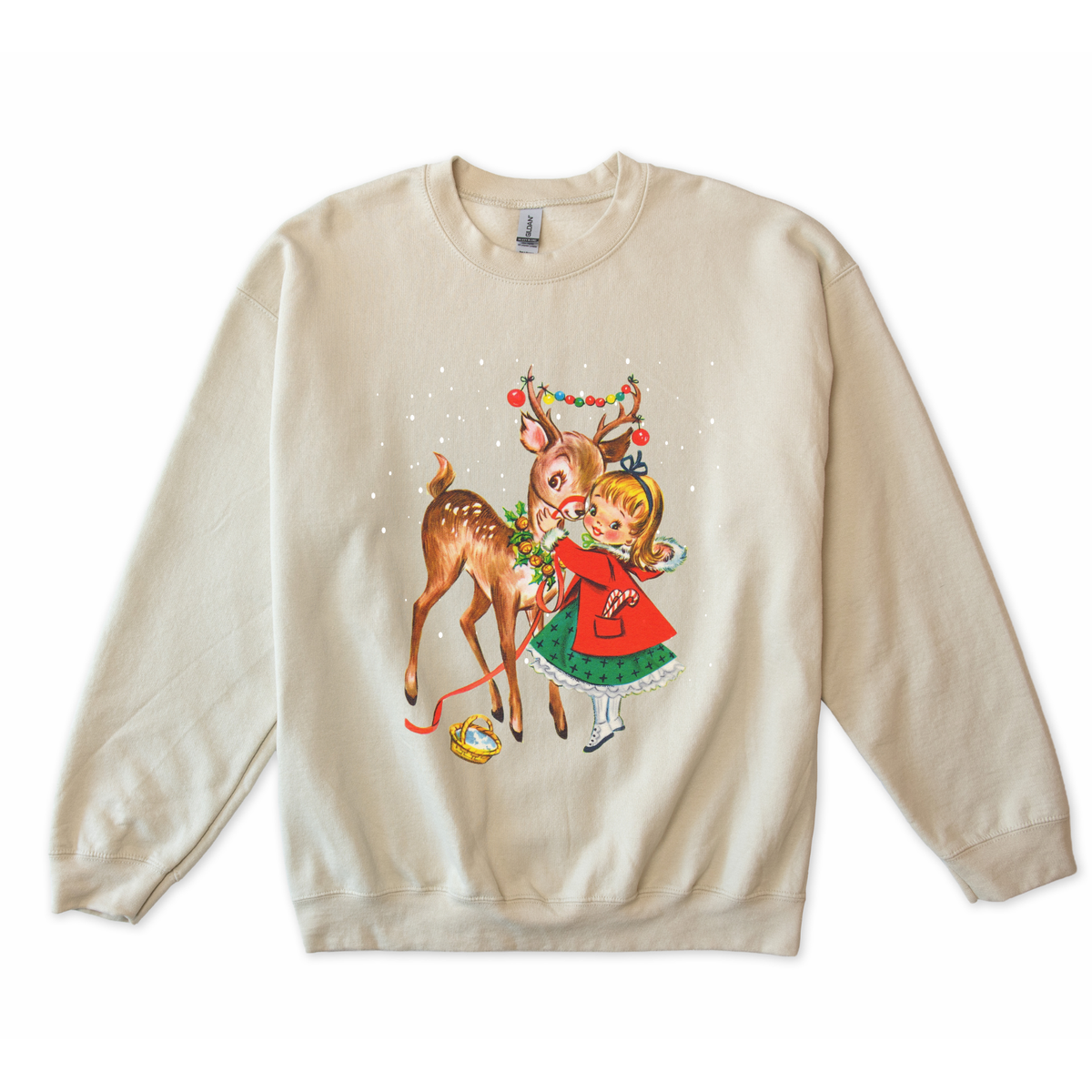1950's Retro Christmas Deer Sweatshirt