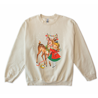1950's Retro Christmas Deer Sweatshirt