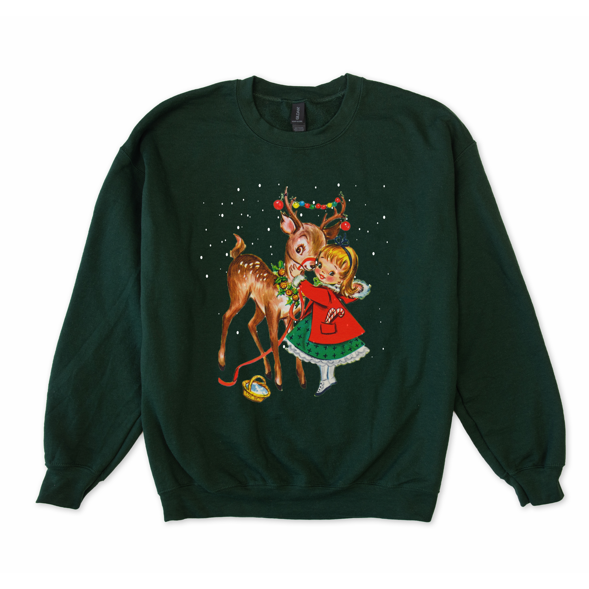 1950's Retro Christmas Deer Sweatshirt