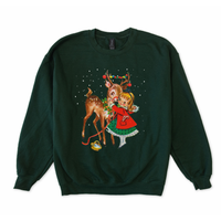 1950's Retro Christmas Deer Sweatshirt