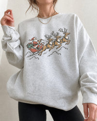 Santa and his Reindeer Sweatshirt