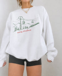 Merry Christmas Skiing Sweatshirt